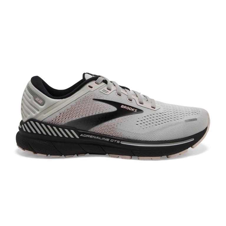 Brooks Adrenaline GTS 22 Supportive Womens Road Running Shoes - Grey/Rose/Black - Indonesia (QVDM-98